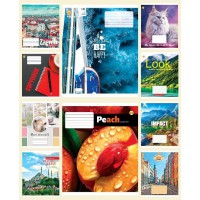 Зошити учнівські 60 аркушів клітинка Люкс ТЕ11644 Мікс1, 10 шт. в упаковці