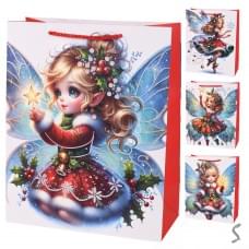 Пакет новорічний паперовий S "Fairy" 18*23*10см R34825-S, ціна за 6 шт. /720/