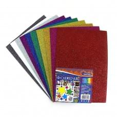 Фоамиран EVA 1.7±0.1MM "Микс" GLITTER HQ A4 (21X29.7CM) 10 лист./п./этик.