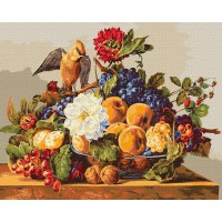 Набір для розпису по номерах Тварини, птахи Обід омелюха, 40x50 см