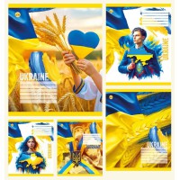 Зошити учнівські 36 аркушів клітинка Тверда Україна, 20 шт. в упаковці