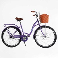 Велосипед міський Corso Fortuna FR-28698 28" + кошик, одношвидкісний, сталева рама 20"