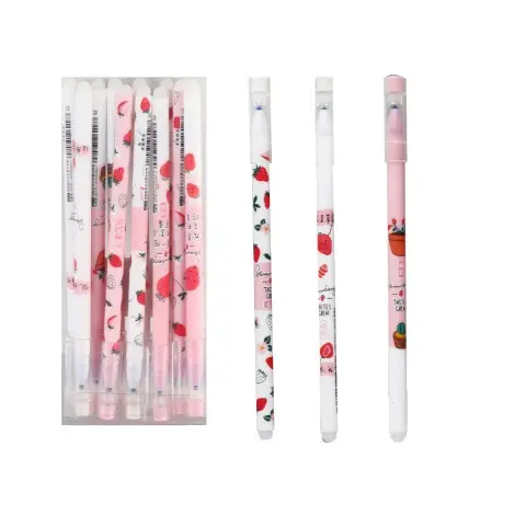 Ручка дитяча гелева пиши-стирай Клубника, синя, 12 шт. (В асортименті)