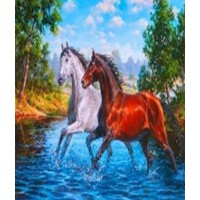 Алмазна мозаїка на підрамнику Коні 40×50 см 71089_BGLE