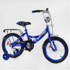 Велосипед 16" дюймів 2-х колісний ручний гальмо, дзвіночок, сидіння з ручкою, дод. Колеса, багажник, збірань на 75%, в коробці