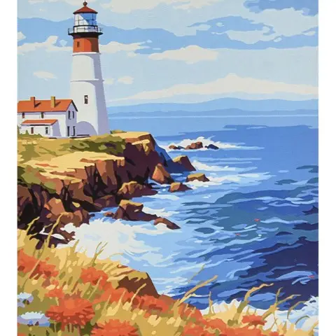 Набір для розпису по номерах Маяк на березі, Strateg, 40x50 см, VA-4629