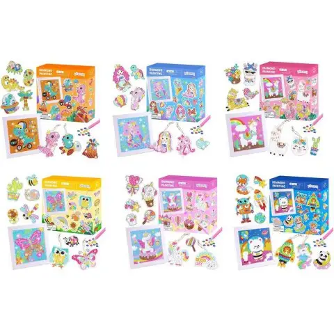 Алмазна мозаїка, картина + наліпки, з брелком (В асортименті)