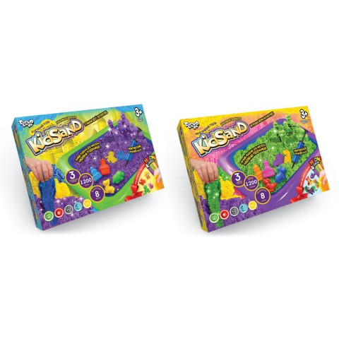 Набір творчості Кінетичний пісок Kidsand, 1200 г, з пісочницею, Danko Toys