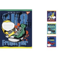 Зошити учнівські 18 аркушів клітинка. YES Skates, 25 шт. в упаковці