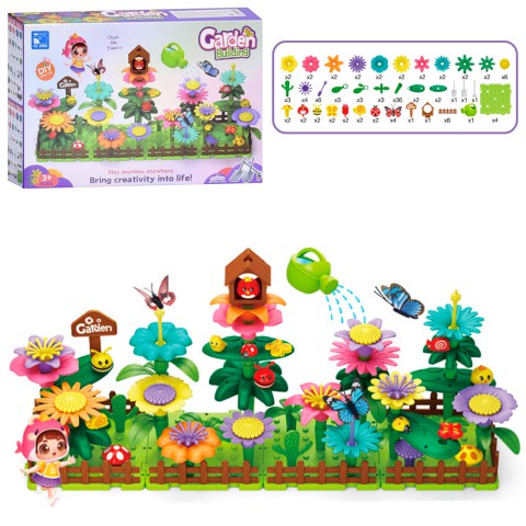 Конструктор Сад з квітами та комахами, CJ-2027A, 124 деталі