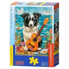 Пазл Castorland "Коллі, гітара та море" 100 елементів, 40x29см B-111268