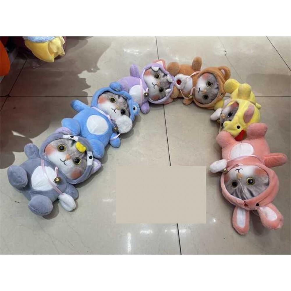 М`яка іграшка "Котик у костюмчику" окастик, дзвіночок, 17*15*21 см, МІКС ВИДІВ /300/