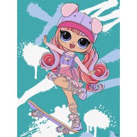 Набір для розпису по номерах для дітей 5+ Tweens LOL Skate Dance Ali Dance, Ideyka, 30x40 см, КНО1208