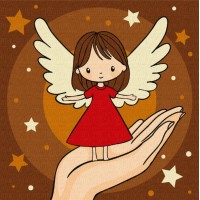 Набір для розпису по номерах для дітей 5+ Долоня дива, Ideyka, 25x25 см, КНО1193