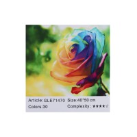 Алмазна мозаїка за номерами Кольорова троянда 71470_BGLE, 40x50 см