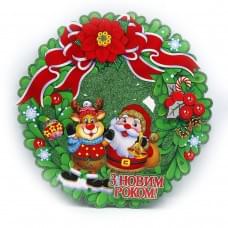 Плакат "Вінок з Новим Роком" 35*35см, 1шт./етик.