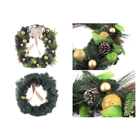 Вінок новорічний Золоті шарики D50 см 21B105LX