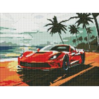Набір з алмазною мозаїкою на підрамнику Поїздка узбережжям Ideyka AMO8176, 30x40 см