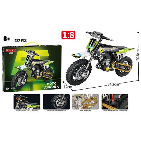 Конструктор Мотоцикл 482 деталі гумові шини H8705