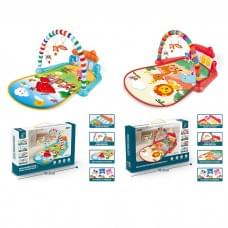 Килимок піаніно, мелодії, підсвічування, 4 брязкальця, дзеркальце, в кор. /24/