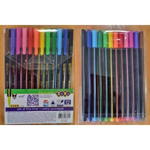 Набір лайнерів, 12 кольорів, тригранні, ZB.2850