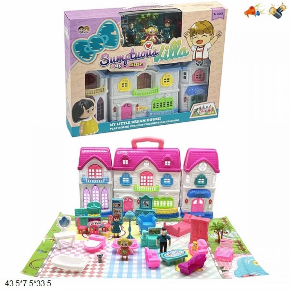 Ляльковий будинок 23558A з ляльками,меблями кор.43,5*7,5*33,5 /24/