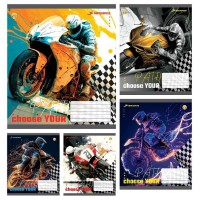 Зошити учнівські 12 аркушів лінія Тверда ТЕ42112 12ЛВ Motospeed, 25 шт. в упаковці