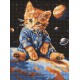 Набір з алмазною мозаїкою на підрамнику Зоряний котик Ideyka AMO8167, 30x40 см