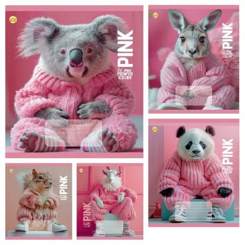 Тетради ученические 24 листа клетка Тверда PINK, 20 шт. в упаковке