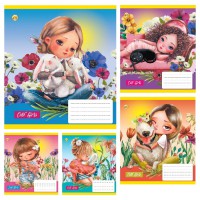 Зошити учнівські 12 аркушів лінія Тверда 32106 GIRLS, 25 шт. в упаковці