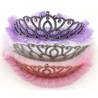 Обруч на голову Корона ажурна зі стразами (в асортименті) 640-18