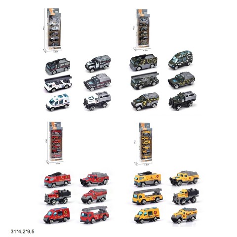 Набір металевих машинок Транспорт, 1256/1255/1254/1253, 6 шт. (В асортименті)