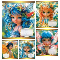 Зошити учнівські 12 аркушів лінія Тверда Феї, 25 шт. в упаковці