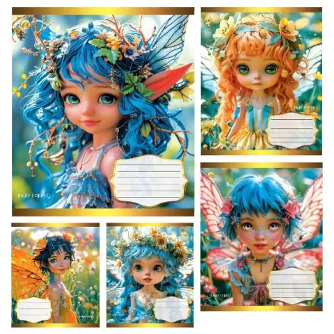 Зошити учнівські 12 аркушів лінія Тверда Феї, 25 шт. в упаковці