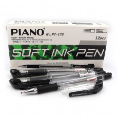 Ручка масло "Piano" "4км" 0,7мм, черная, грип, ціна за 12 шт. //