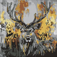 Набір з алмазною мозаїкою на підрамнику Золотий олень Ideyka AMO8257, 40x40 см