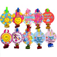 Свисток святковий З Днем Народження, 6 шт