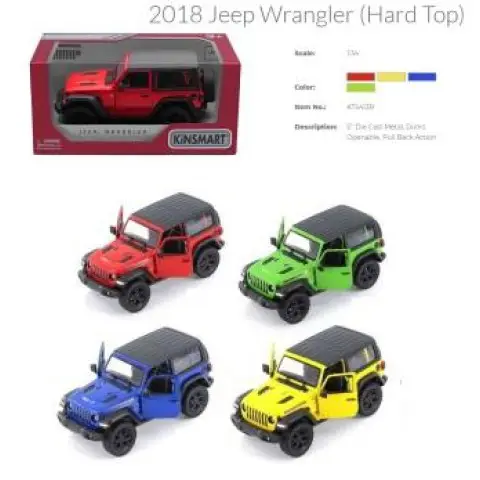 Металевий інерційний джип Jeep Wrangler Hard Top 5", відкриваються двері (В асортименті)