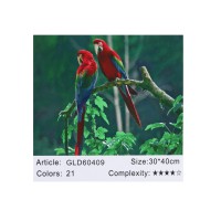 Алмазна мозаїка за номерами Папуги 60409_BGLD, 30x40 см