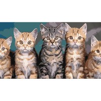 Набір для розпису по номерах Кошенята, Strateg, 50x25 см, WW199