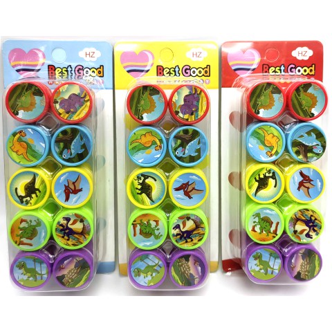 Набір штампиків Динозавр, 25 мм, 10 шт., у блістері, 1019-D (В асортименті)