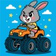 Картина за номерами для дітей Заєць на машині Ideyka 25×25 см КНО1309