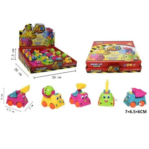 Машинка із заводним механізмом, будтехніка, рухаються очі і язик, 610 (В асортименті)