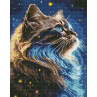 Алмазна мозаїка на підрамнику Магія космосу голограмними стразами AB Ideyka 40×50 см AMO7928