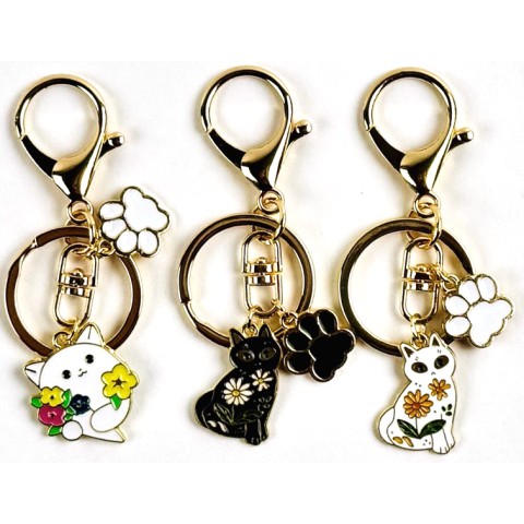 Брелок металевий Кіт, лапка 6 см (В асортименті)