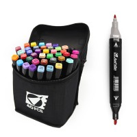 Набір скетчмаркерів двосторонніх, 40 шт., 40 кольорів, круглий/скошений наконечник, у сумці