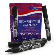 Маркер перманентный J.Otten ECO, черный, круглый наконечник, 12 шт. в упаковке