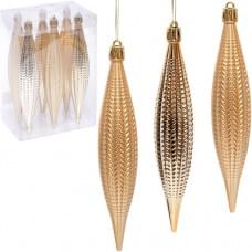 Набір новорічних прикрас "Бурульки Золото" 6 штук 6279-3A