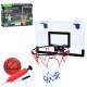 Баскетбольне кільце, пластиковий щит 40x26 см, металеве кільце 25 см, сітка, м’яч, насос