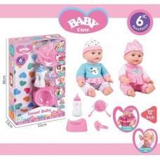 Пупс 2 види, 6 функцій, звуковий чіп, аксесуари, у кор. /32-2/